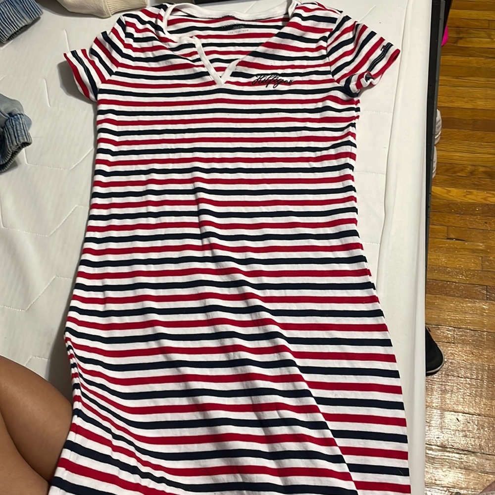 Tommy Hilfiger Red, White, and Dark Blue Dress